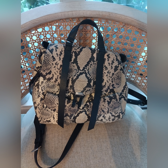 AllSaints leather snakeskin print backpack - Picture 4 of 9